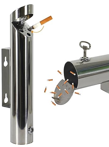 cutecool Cendrier mural extérieur, cendrier mural en acier inoxydable cendrier à cigarettes extérieur Creative Public sans fumée,Argent…