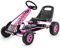 GOPLUS Gokart ab 3-8 Jahre, Kinderfahrzeug mit Verstellbarem Sitz, Tretauto aus Gummireifen, Flexible Kupplung und Bremse, Vorwärts und Rückwärts, max.30 kg, Indoor und Outdoor (Rosa)