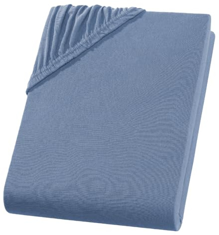 Visaggio Spannbettlaken 100% Baumwolle Jersey Spannbetttuch Bettlaken Boxspringbett Wasserbett 180x200 cm - 200x220 cm + 40cm Steghöhe / 32cm Matratzenhöhe