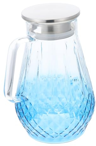 PRETYZOOM Jarra De Vidrio Para Agua Fría Gradiente 1500ml, Resistente Al Calor Frío, Material Vidrio Templado, Jarra Grande Para Jugos y Té, Uso Doméstico Oficina, Diseño Sin Fugas