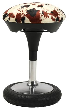 Topstar Sitness 20 Animal Collection - Sgabello ergonomico da lavoro girevole con effetto oscillante, colore: marrone mucca