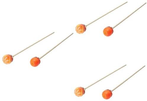 Ipetboom 6piezas Horquillas De Cabello Retro De Estilo Antiguo Para Peinados Diseño Creativo Color Naranja Accesorio Para Novias y Ocasiones Especiales