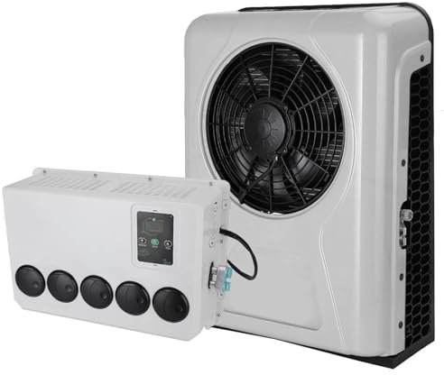 DC Aire Acondicionado De 12V Para Caravana, Aire Acondicionado De Techo Eléctrico Rectangular Para MonovolúMenes, Autocaravanas, Camiones, VehíCulos AgríColas, Excavadoras(Blanco)