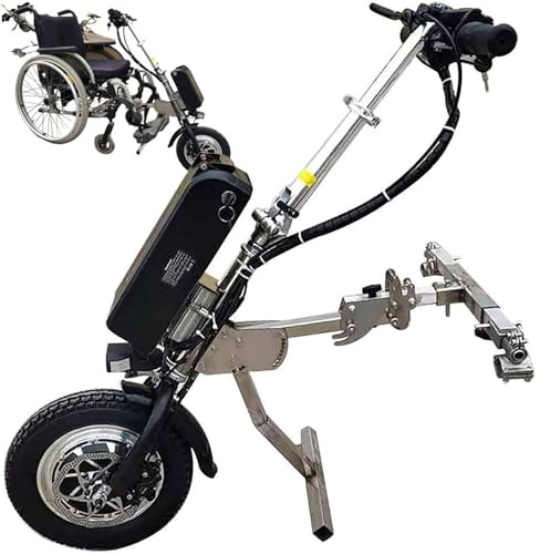 Elektrische Handbike-Rollstuhlbefestigung 500W Rollstuhlzugvorrichtung, Handbike-Vorderradantrieb, Reichweite: 70 km, 3 Geschwindigkeiten/mit Stoßdämpfersystem, B