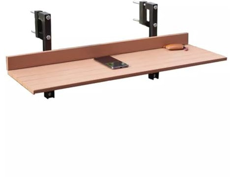 TT-YEC An Der Wand Montierter Balkon-Beistelltisch Für Den Außenbereich, Tragbarer Balkon-Hängetisch Für Garten, Veranda, Hinterhof, Verstellbarer Kleiner Klapptisch Für Die Terrasse,Braun