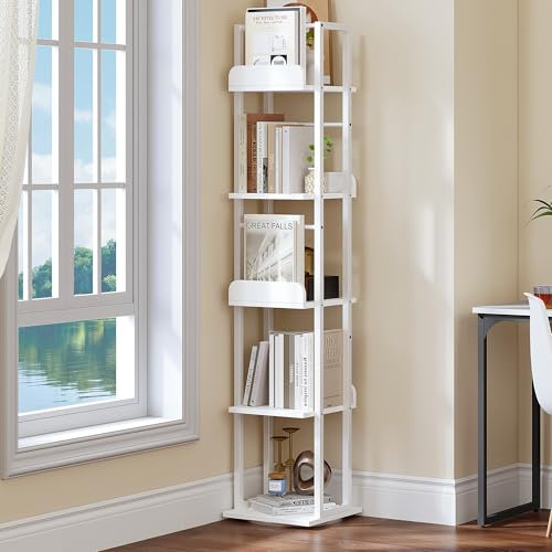 YITAHOME Estantería giratoria 30 x 30 x 145 cn, estantería de pie giratoria 360° con 5 Niveles