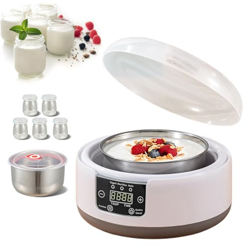 Probiotic Yogurt Maker, 1.2L Fully Automatic Yogurt Maker Machine, Yogurt Maker with Temperature & Time Control, Multifunctional Yogurt Maker for Homemade Greek, Vegan Yogurt (Machine Only)
