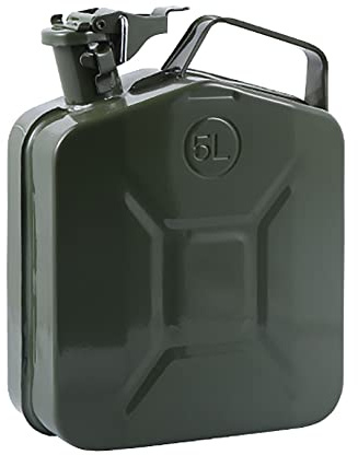Lata de Acero al Carbono Verde para Combustible, Gasolina, Diesel, Aceite, Bio -etanol - Sellón de Bloqueo de Gancho Seguro Sello ergonómico - Accesorios portátiles