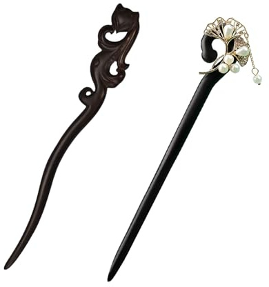 Hanfu - Confezione da 2 bastoncini per capelli cinesi, accessori per capelli lunghi, perfetti per matrimoni, feste e uso quotidiano