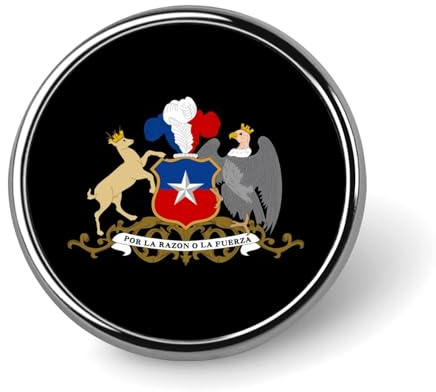 Chile - Pin redondo esmaltado con emblema nacional chileno para mochila, broches, insignia, joyería, estética, chaquetas, sombreros, decoración artística