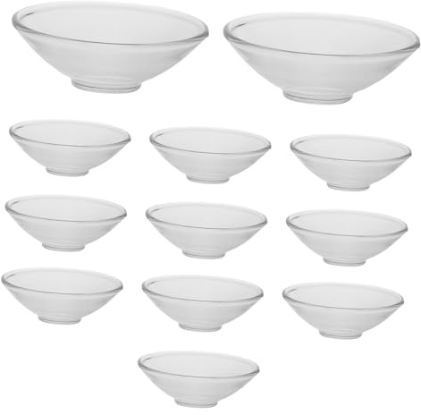 POPETPOP 12pcs Decorative Glass Candle Drip Catcher Wax Holder Elegant Clear Wax Drip Protector for Home Restaurant Hotel Use