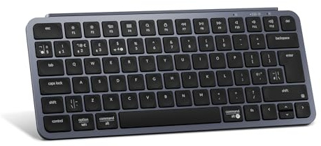 Keychron B1 Pro Wireless Keyboard - Ultra-Slim ZMK Design, Tri-Mode (2.4G/Bluetooth/USB-C), Quiet Tactile, 75% Layout for Mac/Windows/Linux (UK Layout) NOT Support NKRO & 6KRO - Space Grey