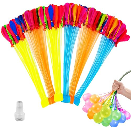 228PCS Quick-Fill Water Balloons with Hose Nozzle, Water for Kids, Reusable, Summer Toys for Outdoor Games, Pool Parties, Family Fun