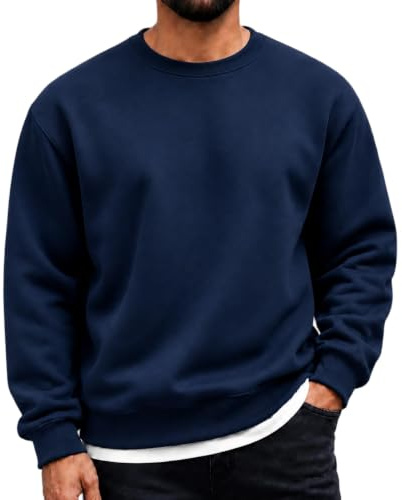 COOFANDY Maglione Invernale a Maniche Lunghe in Pile con Scollo a Giro da Uomo