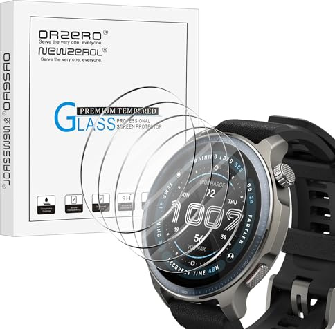 NEWZEROL 4 Pezzi Vetro Temperato Compatibile per Amazfit Balance 2 | AntiGraffio Alta Risoluzione Senza Bolle Pellicola Protettiva per Amazfit Balance 2
