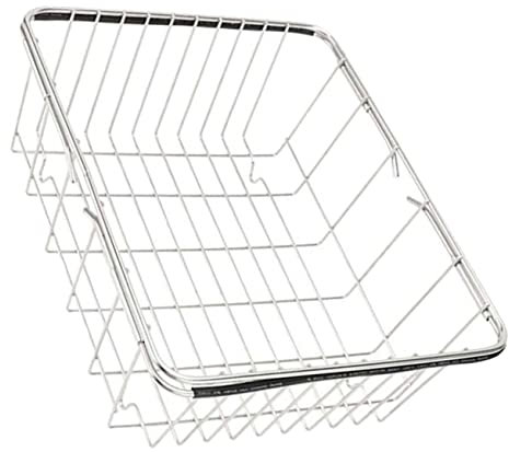 Luxshiny Cesta de Drenaje de Verduras y Frutas de Acero Inoxidable para Fregadero de Cocina, Extensible y Fácil de Almacenar, Adecuado para Escurrir Fregadero