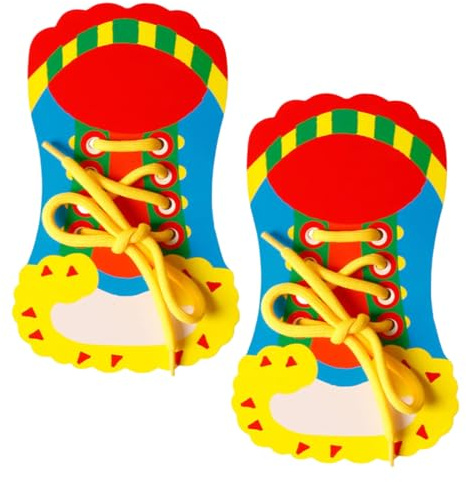 DOKRIN Giocattolo didattico per l'allacciatura delle scarpe in 2 pezzi, giocattolo didattico per l'allacciatura delle scarpe, giocattolo per la motricità fine, giocattolo educativo per bambini