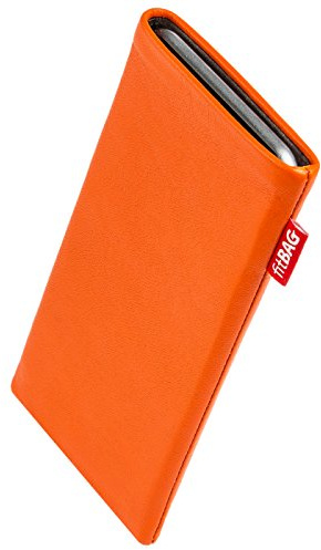 fitBAG Beat Orange Handytasche für Apple iPhone 17 Pro Max Tasche aus Echtleder Nappa mit Microfaserinnenfutter | Hülle mit Reinigungsfunktion | Made in Germany