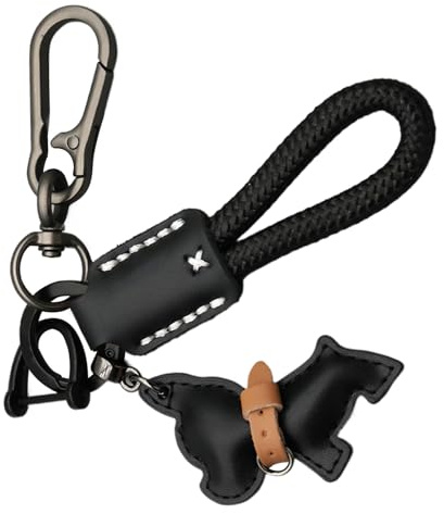 Generisch Leder Hundeschlüsselanhänger,Süßer Hund Schlüsselring für Rucksäcke - Leder Metall Schlüsselanhänger Mit Geflochtenem Seil | Metall Schlüsselbund Mit Geflochtenem Band Für Kinder Erwachsene
