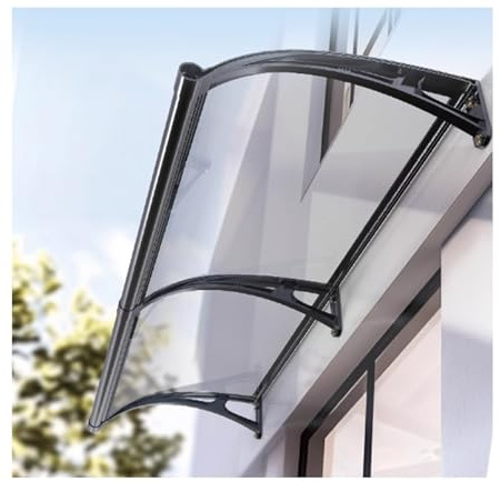 Transparent Awning for Patio Door UV/Water Resistant Canopy for Entrance Outdoor Window Awning for Veranda 60cm x 250cm (24in x 98.4in)