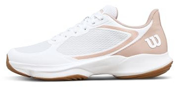 WILSON Hurakn Lite Women's Padel Shoe - White/Cameo Rose/Gum, Size 8