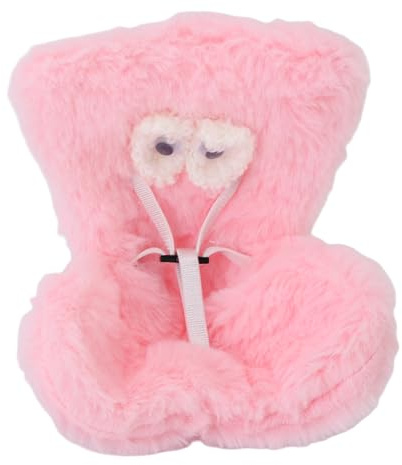 Vvikizy Puppen-Autositz, Weich, Pelzig, Sicherheitsornament für Auto-Lüftungsschlitze, Mädchen, Kompakte Plüsch-Sitzdekoration für Puppensammler, 14,5 X 10,9 cm (Rosa)