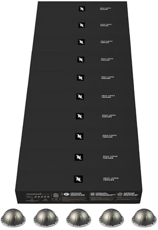 Nespresso Vertuo - Assortiment Fortado - 100 Capsules Café | Compatible uniquement avec machines Nespresso Vertuo - Assemblage Arabica et Robusta pour café noir ou recettes lactées