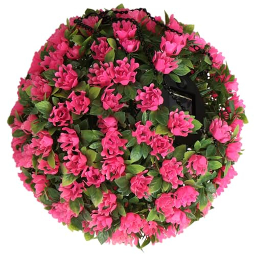 ASAKKURA Solar Light Topiary Balls Hanging Topiary Plants 16.70x8.65x8.65in Plastic Solar Powered Wear-resistant Decorative Lamp for Patio and Porch