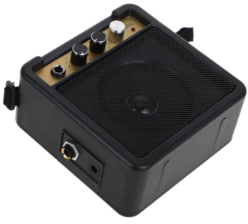 Generic Mini Electric Guitar Amp Tube Amplifier 5W Compact Plastic Metal 4.91X4.52X2.36In Portable with Built-In Effects for Beginners and Home Use
