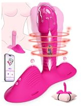 Gode Vibro-masseur Puissant pour Femmee Sextoy Clitoridien à Mains Librese 7 Modes de Vibratione Contrôle par Application Mobilee Discret et Rechargeable pour Plaisir en Couple