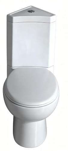 Esquina Inodoro Compacto - 79 x 68 x 33 cm Espacio Ahorro de Espacio Suite Cerámica, Blanco