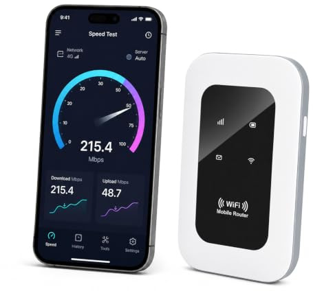 4G Portable WiFi 6, Pocket WiFi Carte SIM, Batterie Amovible 2100mAh