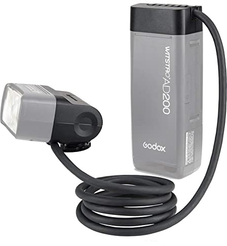 Godox EC200 Extension Flash Head for Godox AD200/ AD200Pro Pocket Flash | 2M Extend Power Cable, Works with AD200/ AD200Pro Bare Bulbs Head and Speedlite Head
