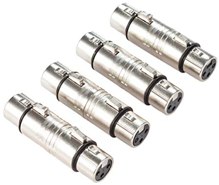 Ancable XLR Coupler, 4-Pack XLR 3 Pin Female to Female Adapter, Gender Changer,Mic Barrel Extension