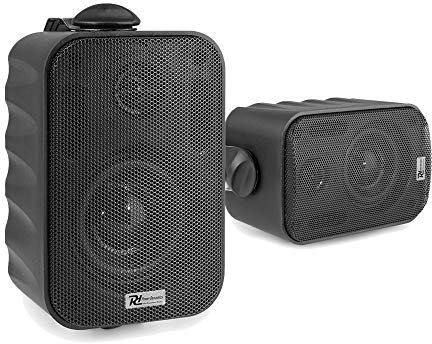 Power Dynamics BC30V 3-Inch Outdoor Wall Mount Speakers - 100V & 8 Ohm 60W, IPX5 Waterproof, Black Speaker Pair for Commercial Installations, Indoor & Outdoor Audio - High-Performance Sound System