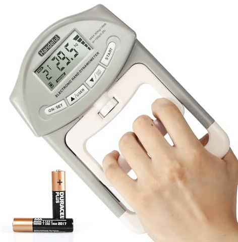 Handeful greppstyrketestare, digital dynamometer för handmätningsmätare, automatisk fångning, elektronisk underarmsfingerkraft 89,8 kg/90 kg, greppförstärkare för sport, hem, skola, klinik användning