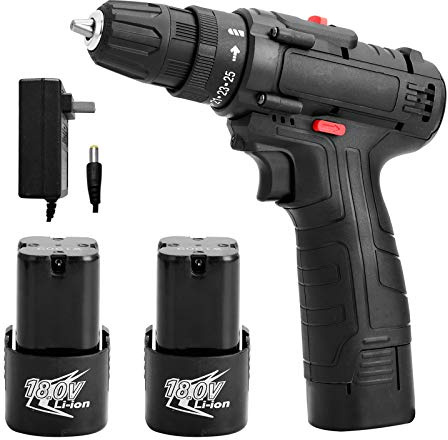 Trapano avvitatore a batteria Trapano avvitatore a percussione elettrico Set di cacciaviti 18V 2 pezzi Batteria al litio Trapani a manosenza fili Utensili elettrici fai-da-te