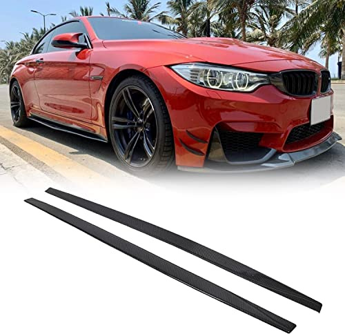 HECASA Side Skirts Rocker Panels Compatible with 2014-2019 BMW F80 M3 Rocker Panels Extension M-Performance Extended Style 80 L Carbon Fiber Painted