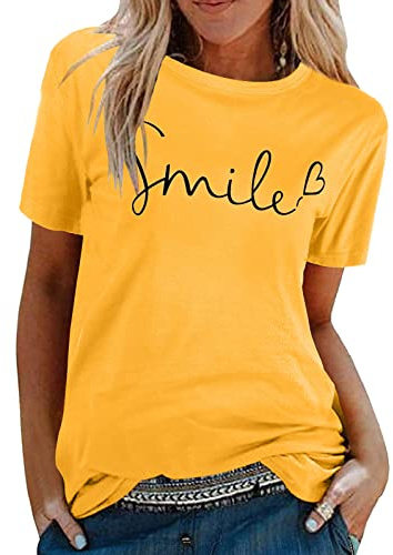 heekpek Maglietta Manica Corta Donna Amore Tshirt Cotone Maglietta Elegante Donna Casual T-Shirt Estiva con Girocollo Magliette Basic Estive Top
