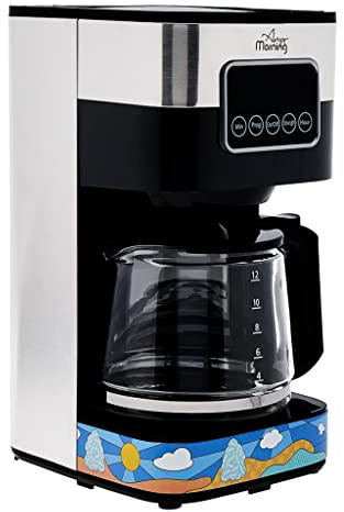Any Morning Machine à Café Filtre Programmable à Écran Tactile de 10 Tasses, Cafetière avec Fonction Anti-goutte, Infusion, Avec l'ecran LCD, Facile à Nettoyer, 1,5 L