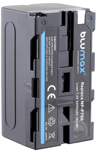 Blumax Akku kompatibel mit Sony NP-F750 / NP-F550 / NP-F970 / NP-F960 / NP-F570 | 5200mAh - (Blackmagic NP-F570) - auch für Diverse Blitzgeräte Videoleuchten