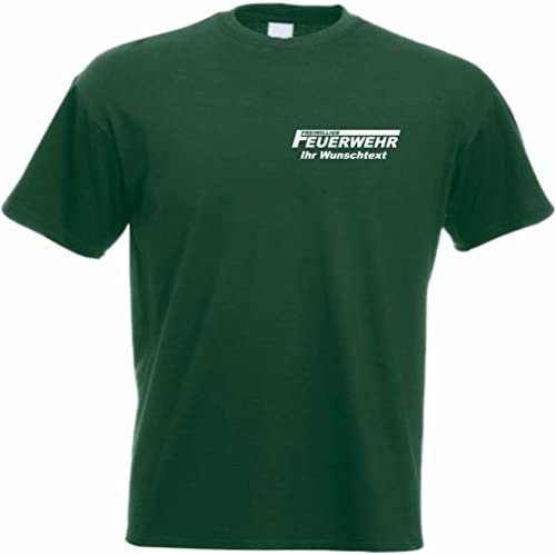 INDIGOS UG - T-Shirt Herren - freiwillige Feuerwehr - personalisiert Wunschtext Wunschname - grün S - freiwillige - Party - Funshirt - Fasching - Freizeit - Geburtstag- Fussball