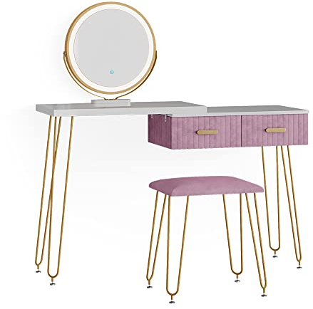 Vicco Schminktisch Rosa Zoey 120x76x37 cm - Frisiertisch, setzt EIN modernes Statement im Raum