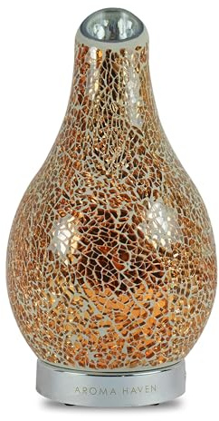 Aroma Haven S1 Essential Oil Diffuser Electric | 120ml Mosaic Ultrasonic Scent Ceramic Diffusers | Aromatherapy, Home Decor Office | LED 7 Colour Lights, Auto Shut-Off, Air Humidifier (Edge Rose Gold)
