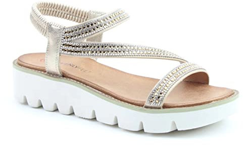 Heavenly Feet Womens Fresco Sandals (Gold, uk_footwear_size_system, adult, women, numeric, medium, numeric_7)