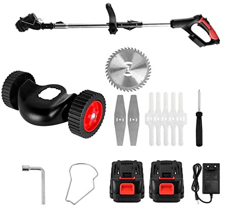Tosaerba senza fili Tagliaerba elettrico a batteria 21V Tagliaerba da giardino Lunghezza tagliaerba regolabile Macchina da giardino for utensile elettrico a batteria 18V ( Color : Lawn Mower Set 1 , S