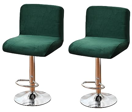RAKTOV Set von 2 Barhocker-Bezügen Abnehmbarer Hockerkissen-Schonbezug, Dehnbarer Stuhlbezug Esszimmerstuhl-Schutzbezug Stuhlsitz-Schonbezug für Barhocker Stuhl, Rückenstuhl, Grün