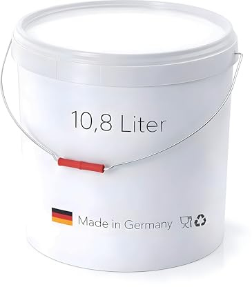 Abrollwerk 10x Eimer mit Deckel – 10,8 L – weiß, lebensmittelecht & dicht | luftdicht, stabil, multifunktional, PP-Kunststoff, mit Griff, Haushalt & Gastro, Lagerung & Transport, Vorräte, Gastronomie