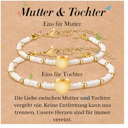 SUNSH Mutter Tochter Armband, Mutter Tochter Geschenk, Einschulung Mädchen