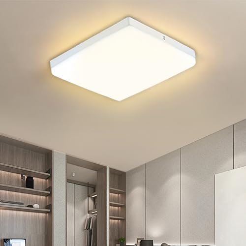 FTL Plafoniera LED Soffitto Quadrata 48W 30x30cm,Lampada per Bagno 3000K Bianco Caldo 4370LM,IP44 Impermeabile Lampada LED da Soffitto per Bagno,Cucina,Ufficio,Corridoio